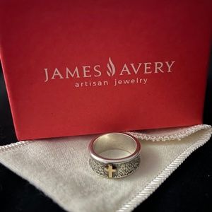 James Avery Textured band with Cross